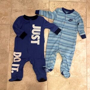 Nike infant button up, footed sleep and play